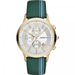Emporio Armani Renato H&otilde;bedane Roheline Nahast Meeste Kvarts Kronograaf AR11233 Kell h&otilde;be