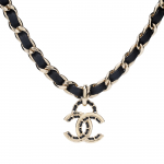 Chanel Choker Topelt C Ripatsiga Logoga Kaelakee Naistele Kaelakee Kuldne AB7847-B07680-NH056 Box+Padding Board,F,Gold