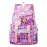 Anime K-Pop Deemonik&uuml;tid Tr&uuml;kitud Seljakott Suure Mahutavusega Raamatukott S&uuml;learvuti Unisex &Otilde;pilane Poiss T&uuml;druk Koolikott Suure Mahutavusega Reisi V&auml;liskott Mochila pink