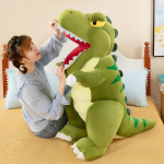 Armsad 80/100cm hiigelkujulised dinosaurus-pehmo m&auml;nguasjad Cartoon t&auml;idisega T&uuml;rannosaurus nukud ideaalsed t&uuml;drukutele poistele s&uuml;nnip&auml;evakingituse ideena 80cm beige