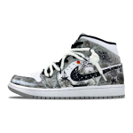 Jordan Air Jordan 1 Polsterdus Keskmise s&auml;&auml;rega Vintage Korvpallijalatsid Meeste Must Valge 554724-092(Team252-) 44.5
