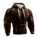 Meeste lihaseline kapuutsiga pusa 3D mustriga kohev pullover lihaseline pikkade varrukatega soe kapuutsiga dressipluus vabaaja spordi t&auml;navamoe jaoks M black