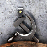 Punane Lahingukahjustusega Sirp ja Vasar Ripats, Retro Etnilise Stiili Kaelakee Meestele ja Naistele, M&auml;rgi Embleem 50CM(Necklace Size) h&otilde;be