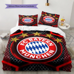 FC Bayern M&uuml;ncheni Muster Voodipesu Tekikomplekt Tekikate Padjap&uuml;&uuml;r Kodukaunistus S&uuml;nnip&auml;evakingitus (1 * tekikott + 2 * padjap&uuml;&uuml;ri, ilma s&uuml;damikuta) 140x200cm