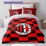 AC Milan logo Muster Voodipesu Tekikomplekt Tekikate Padjap&uuml;&uuml;r Kodukaunistus S&uuml;nnip&auml;evakingitus (1 * tekikott + 2 * padjap&uuml;&uuml;ri, ilma s&uuml;damikuta) 135x200cm