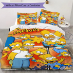 Simpsoni pere mustriga voodipesukomplekt Tekikate Padjap&uuml;&uuml;r Kodu kaunistus S&uuml;nnip&auml;evakingitus (1 * tekikott + 2 * padjap&uuml;&uuml;ri ilma s&uuml;damikuta)85 135x200cm