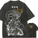 Mahoraga Ratta T-s&auml;rk Jujutsu Kaisen Kaheksak&auml;eline M&otilde;&otilde;k Tee Vintage Pesitud &Uuml;leliigne Anime Graafiline Streetwear Retro Meeste Topid M