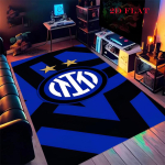 Inter logo vaip elutuppa, magamistuppa, koju, diivani kaunistuseks, laste m&auml;ngimiseks, libisemiskindel p&otilde;randamatt 80x120cm( 31x47in)