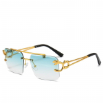 Luksuslikud ruudukujulised p&auml;ikeseprillid mehele naisele br&auml;ndi disainer vintage raamita p&auml;ikeseprillid mees naine mood retro peegel oculos de sol