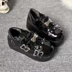 Punk Metallaheliga paksu platvormiga pahkluusaapad naistele Talv Y2K paksu tallaga denim Must gooti Lolita kingad 35