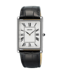 Seiko Klassikaline elegantne valge nahkrihm SWR103P1 (27,2 mm) Tahvel/Must