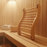 S-kujuline saunapink Eemaldatav Puidust Kuumakindel Kodune Spa Aurusaunadele