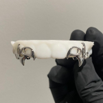 Kohandatud Y2K Hamba Grillz 925 H&otilde;bedane Grill &Uuml;laosa 6 Grillz Meestele Naistele Ehted white