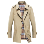 Meeste Kevad-S&uuml;gis Trenchcoat, &Auml;rikvaliteediga Keskmise Pikkusega Meeste Mantel, &Uuml;ks 5 V&auml;rvis 2xl (can wear 74-81kg ) beige