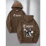 Tupac 2Pac Huppar Mehed Naised Dressipluus Tr&uuml;kiga Unisex Streetwear Hip Hop Stiil S&uuml;gis Talv Mood Hip Hop Topid R&otilde;ivad Meessoost 4XL black