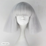 HAIRJOY Lady Gaga Cosplay Parukad Sirge Bob L&uuml;hike Tume Pruun H&otilde;behall Tume Blondiini Roosa Roheline Blondiini Must S&uuml;nteetilisest Juustest Parukas gray