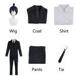 Anime Denji Hayakawa Aki Cosplay Chainsaw Man Cosplay Kost&uuml;&uuml;mid Denji Hayakawa Aki &Uuml;likond &Uuml;likond Parukas Halloweeni Pidustus Cos T&auml;iskasvanud Mehed M white