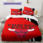 Chicago Bulls Mustriga Voodipesukomplekt Tekikate Padjap&uuml;&uuml;r Kodu Dekoor Kingitus (1 * tekikott + 2 * padjap&uuml;&uuml;ri, ilma s&uuml;damikuta) 140x200cm