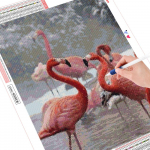 Teemantmaal Flamingo t&auml;ispuur Teemanttikandid Loom Teemantmosaiik Pilt kividest 20X30CM