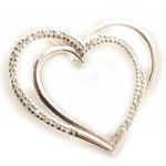 Les Tr&eacute;sors De Lily [D8022] - Pendentif Argent 'Amour Sublime' blanc argent&eacute; (rhodi&eacute;) - 30x34 mm h&otilde;be