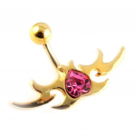 Les Tr&eacute;sors De Lily [D9169] - Gold Body Piercing 'Ailes de Feu' Rose Dor&eacute; Heleroosa