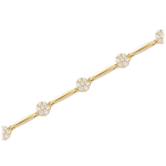 Les Tr&eacute;sors De Lily [E9205] - Bracelet Plaqu&eacute; Or 'Fleurs de Cristal' blanc dor&eacute; - 6 mm valge