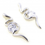 Les Tr&eacute;sors De Lily [G7659] - Boucles Argent 'C&acirc;lin' Blanc valge