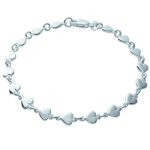 Les Tr&eacute;sors De Lily [L3856] - Bracelet Argent 'Love' argent&eacute; (rhodi&eacute;) - 5 mm h&otilde;be