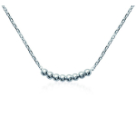 Les Tr&eacute;sors De Lily [M7297] - Collier Argent 'Billes' argent&eacute; (rhodi&eacute;) - 45 cm 3 mm h&otilde;be