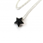 Les Tr&eacute;sors De Lily [N7002] - Collier Argent 'Etoile' noir argent&eacute; (rhodi&eacute;) h&otilde;be