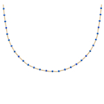 Les Tr&eacute;sors De Lily [Q3591] - Collier Plaqu&eacute; Or 'Boho' bleu dor&eacute; (billes) - 45 cm- 2 mm sinine