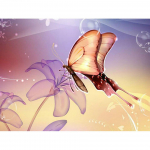 Seinakleebis Teemantmaalingud Seinakleebis Liblikas Lill Ristpistes Tikand Mustrid Mosaiik 20X30CM