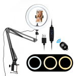 10-tolline mini LED-r&otilde;ngasvalgusti fotograafia t&auml;itevalgusti 3 valgustusrežiimi h&auml;mardatav USB-toiteallikaga must