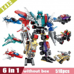 Transformation 6 in 1 Series Figuur Bricks City Robot looja Building Blocks M&auml;nguasjad lastele