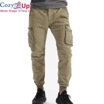 Cozy Up Meeste Tactical Cargo p&uuml;ksid Meeste Jooksjad S&otilde;jav&auml;e vabaaja puuvillased p&uuml;ksid Meeste Hip Hop Ribbon Army p&uuml;ksid 29 khaki
