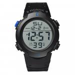 Moodne veekindel meeste LCD digitaalne stopper kuup&auml;ev kummist spordi randmekell sinine