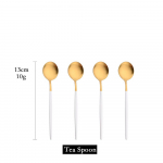4/20 tk s&ouml;&ouml;giriistade matt valgekuldne s&ouml;&ouml;giriistade komplekt roostevabast terasest s&ouml;&ouml;giriistade komplekt nuga kahvel lusikas pulmak&ouml;&ouml;gi h&otilde;ben&otilde;ude komplekt 4Pcs Tea Spoon kuld/valge