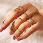 Vintage 10 tk/komplekt kullast s&otilde;rmuste komplekt naistele Lihtne Boho geomeetriline &uuml;mmargune ringikujuline s&otilde;rmenukk-s&otilde;rmus moeehted