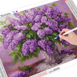 HUACANi teemantmosaiiklill 5D teemantmaal, t&auml;isruudukujuline teemanttikandid, soodusm&uuml;&uuml;k pilt kivist kodukaunistusega. Full Square 20*30 cm