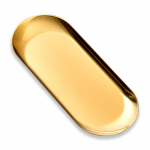 Magustoidutaldrik Kuldne/h&otilde;bedane roostevabast terasest taldrik Mitmeotstarbeline terasest metallist ellips Middle kuld