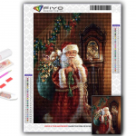 Teemantmaaling j&otilde;ulupuu J&otilde;uluvana lumememm Tikand Ristpistes Rhinestone kodukaunistus Full Round 20X30CM