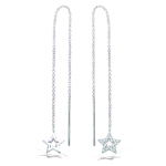 Les Tr&eacute;sors De Lily [R1735] &ndash; h&otilde;bedased k&otilde;rvar&otilde;ngad 'Une Etoile est N&eacute;e' h&otilde;bevalged (roodiumiga kaetud) - 60x10mm valge