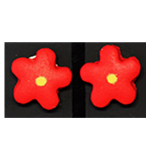 Les Tr&eacute;sors De Lily [R6387] &ndash; k&auml;sitsi valmistatud k&otilde;rvar&otilde;ngad 'Colombine & Harlequin' punased (Lill) - 10 mm punane