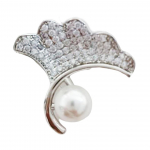 Les Tr&eacute;sors De Lily [R7562] - Disainn&otilde;eltega pross 'Sissi' h&otilde;bevalge - 25x25 mm (Gink. mine Biloba) valge