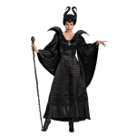 Devil Queen Cosplay kost&uuml;&uuml;m Halloween naiste musta n&otilde;ia kuri sarvedega kleit S must