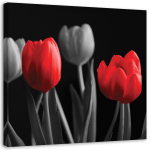 L&otilde;uendiprint Lilled Tulbid Red Grey 30x30 punane