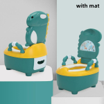 1-6 aastaste laste pott Armas beebi tualetiiste Lihtne puhastada Beebi multifilm Dinosaurus Potid Kaasaskantav pott Ohutu treeningtool with mat roheline
