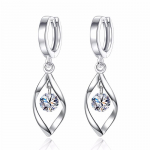 Naiste Korea mood armas elegantne 925 h&otilde;betatud vintage, lihtne allergiavastane tsirkoonkristallist teemantnupp, rippuv r&otilde;ngas k&otilde;rvar&otilde;ngad, ehted, armastuse kingitus h&otilde;be