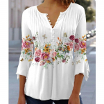 Elegantne elegantne V-kaelusega l&uuml;hikeste varrukatega pluus Naiste 2023. aasta kevadriided Mood Lilletr&uuml;kiga s&auml;rk N&ouml;&ouml;biga T-s&auml;rk Topid Blusas Mujer 25898 S sinine