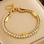 Foxanry 316L roostevabast terasest tsirkoon k&auml;ev&otilde;ru naistele loominguline punk hip hop peo ehted aksessuaarid kingitused 18cm kuld